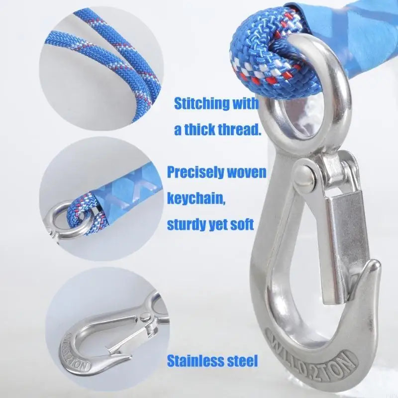 Hammock Suspension Cord Swing Attachment 100cm Suitable for Outdoor Tree Hanging and Playgrounds Set with Stainless Hook