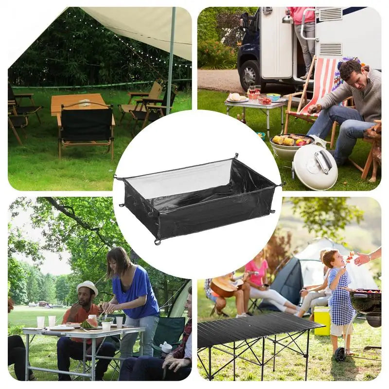 Under Table Storage Camping Storage Basket For Outdoor Camping Table Portable Mesh Pouch Under Table Hangable Storage Mesh Pouch