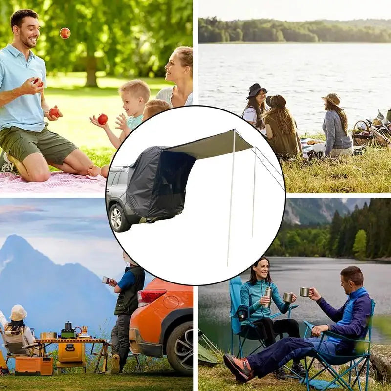 Car Camping Tent Tailgate Tent For Car Lightweight Canopy Compact Shelter Instant Setup For Van Truck Outdoor Beach Backpacking