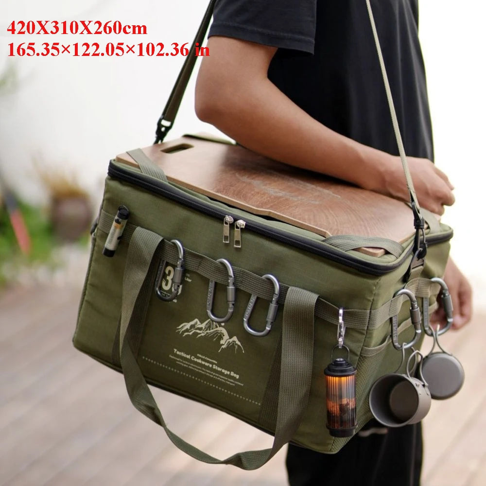 36L Camping Cooking Utensil Organizer Multi - Functional Camping Tactical Storage Bag with Tabletop Portable Camping Equipment