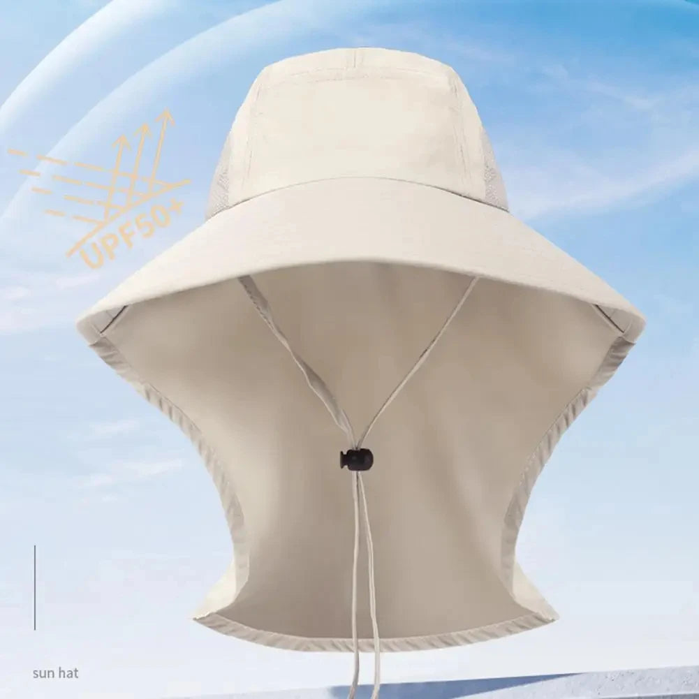 UV Protection Hat with Wide Brim Neck Flap for Men Women Adjustable Summer Outdoor Sport Safari Cap Hiking Fishing Hat
