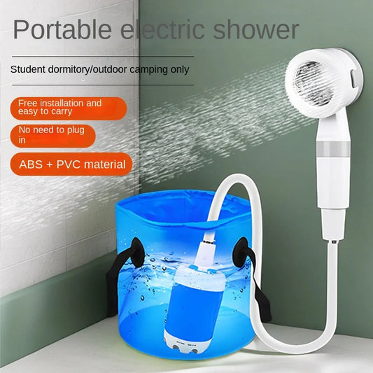 Outdoor camping dormitory bath bath artifact household rental electric portable self-priming shower charging water pump shower