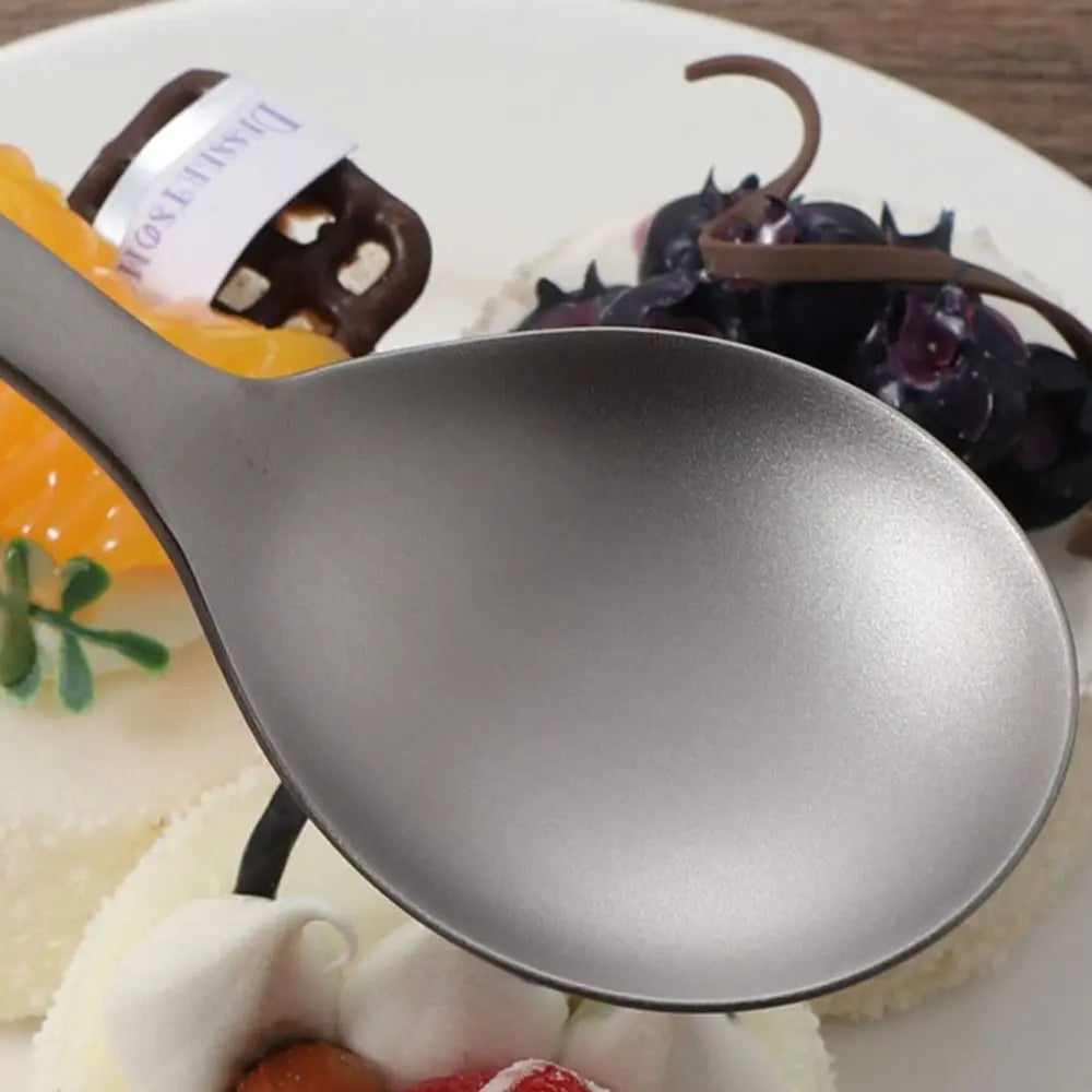 New Portable Titanium Spoon Long Handle Environmental Outdoor Camping Fork Outdoor Picnic Accessories Outdoor Tool