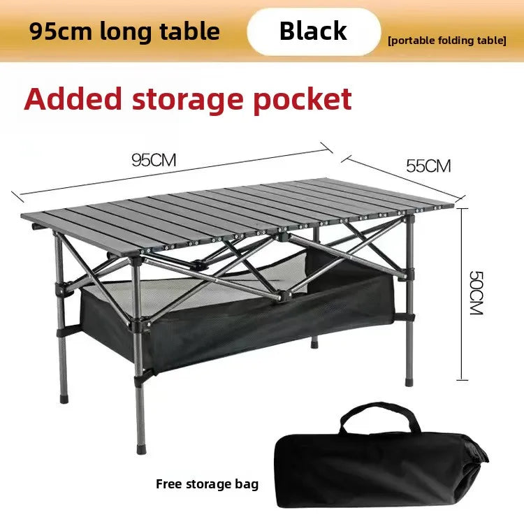 Outdoor Picnic Folding Desk Easy To Install Portable Camping Barbecue Table Sturdy Durable Egg Roll Tables Beach Leisure Desks