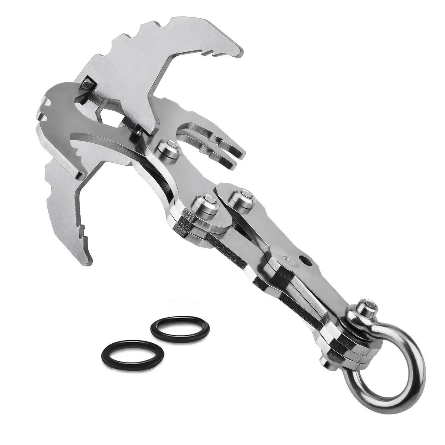 Folding Gravity Grab Hook Outdoor Rock Climbing Rescue Claw Survival Mountaineering Hook Tool Multifunctional Stainless Steel
