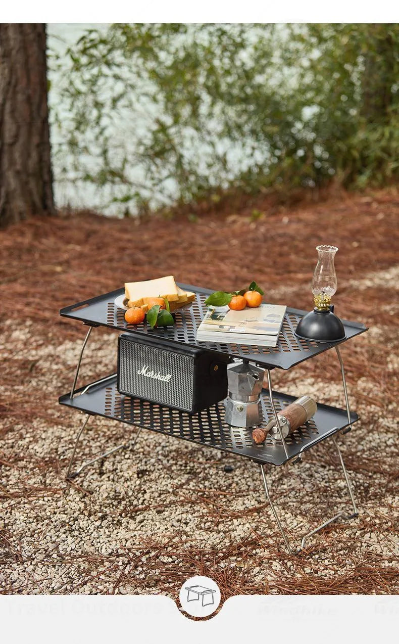 Naturehike Outdoor Folding Table Stainless Steel Camping Table Picnic Barbecue Chicken Rolls Outdoor Table Portable Picnic Table