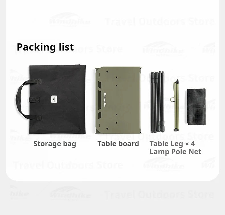 Naturehike Outdoor Igt Table Multifunctional Camping Tactical Table Adjustable Height Picnic Portable Folding Lightweight Table