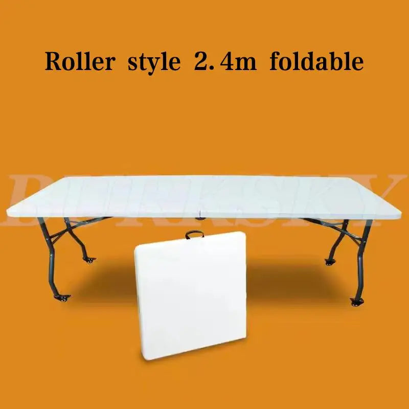 Portable Foldable Table with Handle, Camping Table, Outdoor and Indoor Furniture, Fold-in-Half Utility, Picnic and BBQ Party