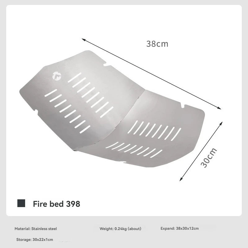 CAMPINGMOON Portable Outdoor Bonfire Folding Stainless Steel BBQ Stove Compact Camping Firewood Burning Platform