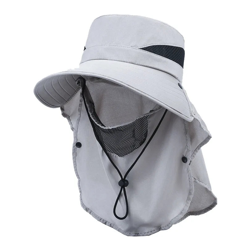 New Hat Men's Outdoor Mountaineering Sunshade Fisherman Hat Summer Big Brim Breathable Sunscreen Fishing Hat