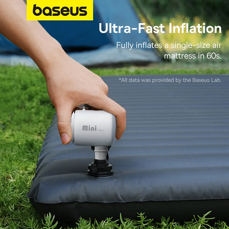 Baseus Wireless Air Compressor Mini Air Inflator Pump for Air Mattresses Beds Inflatable Mats Swim Ring Deflate For Storage Bag