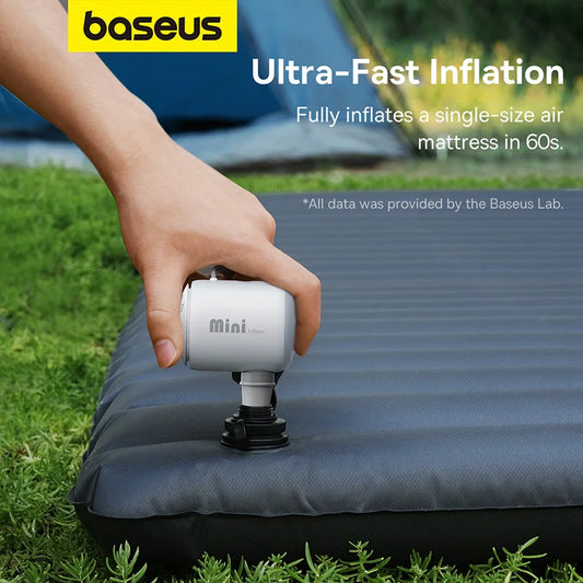 Baseus Wireless Air Compressor Mini Air Inflator Pump for Air Mattresses Beds Inflatable Mats Swim Ring Deflate For Storage Bag
