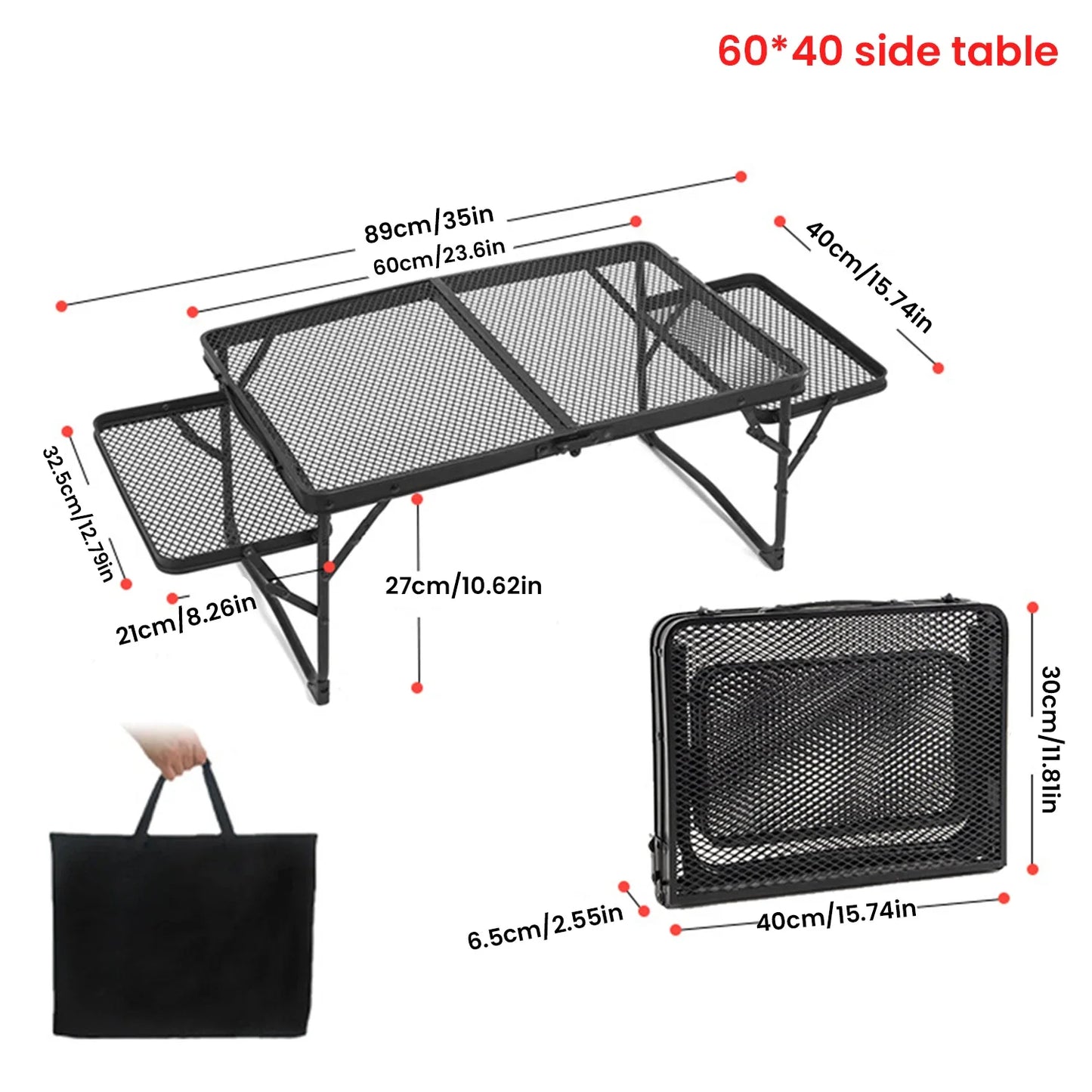 Camping Table Iron Mesh Folding Table Portable Outdoor Camping With Lifting Shelf Aluminium Alloy Dining Table