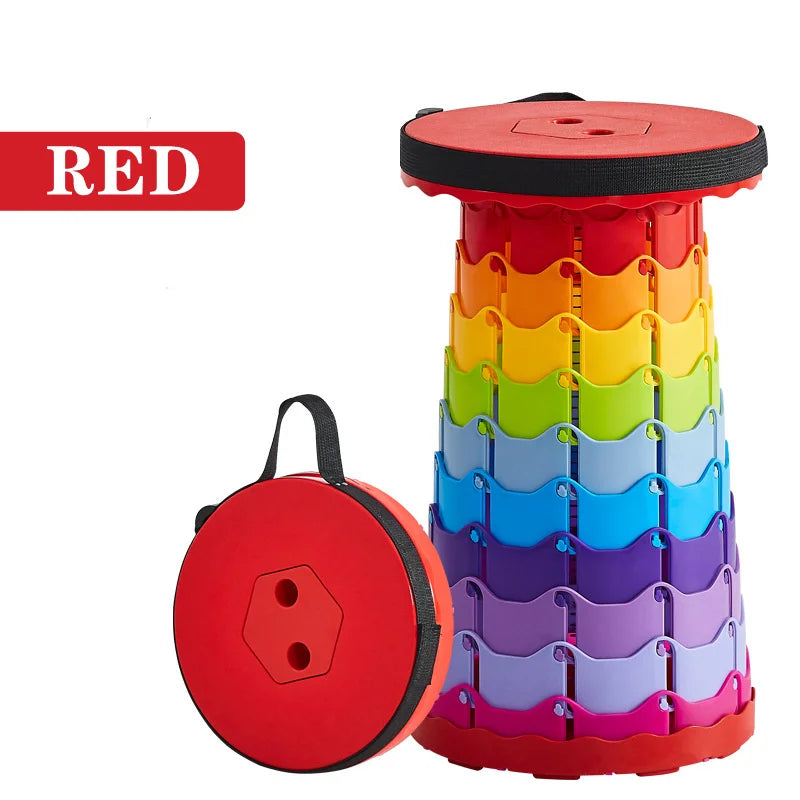 Telescopic Folding Camping Chair, Portable Foldable Camping Stool, Folding Beach Chair, Foldable Stool for Fishing Hiking Garden