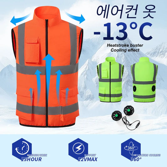 Air Conditioning Vest, Summer Outdoor Work Fan Vest, Cooling Clothing, Artificial Fan Coveralls, USB Fan Jacket