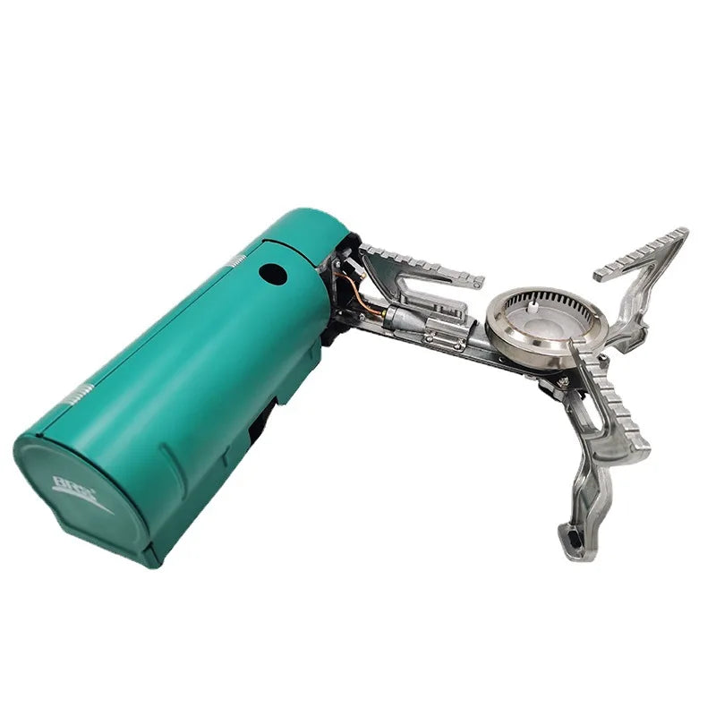 Outdoor Camping Stove Portable Camping Hiking High-Fire Integrated All-in-One Gas Burner Outdoor Backpacking Camp Cooker