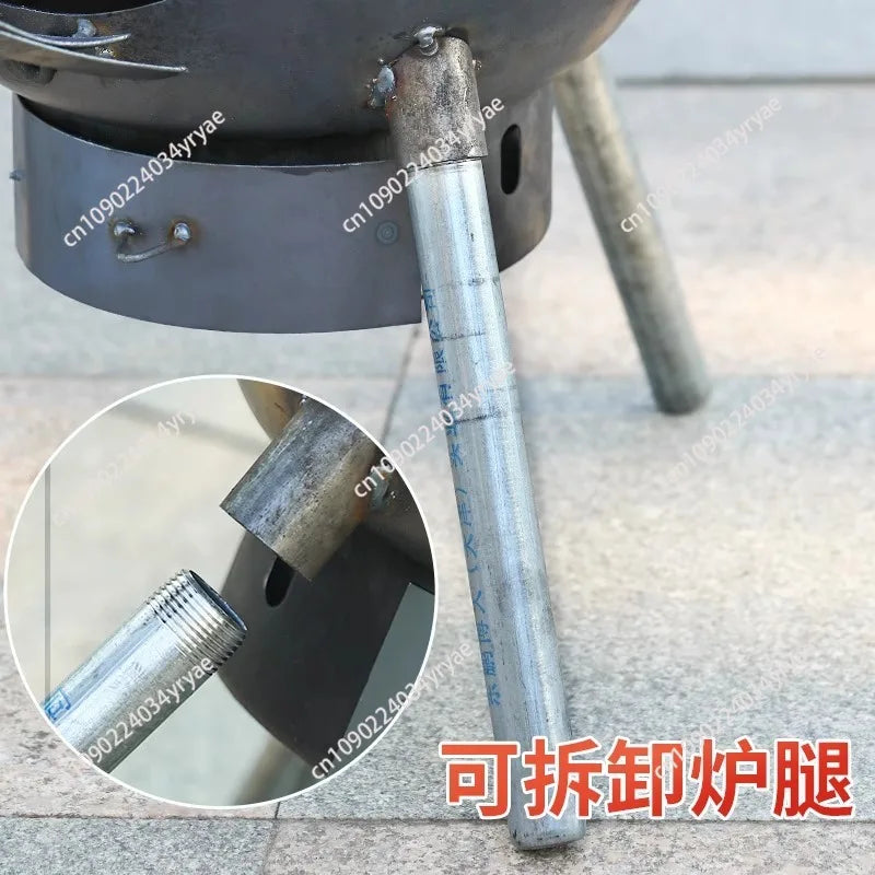 Camping Fire Pits Outdoor Grill Stand Camping Furnace Heating Wood Fire Stove Household Rural Portable Brazier Stove Stand