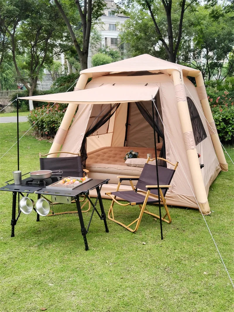 Lohascamping Camping Air Tent for 4-6 people Large Area Waterproof Air shelter Dome tent Family Hiking Traveling inflatable One