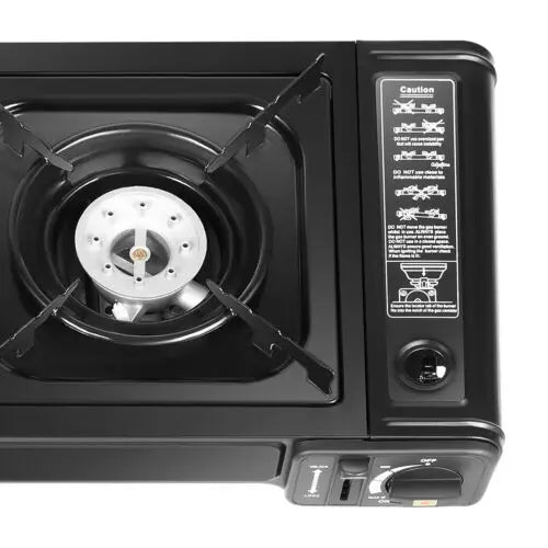 Black Portable Camping Stove 2 Burners Camping Stove Camping Stove W/Grill Tray