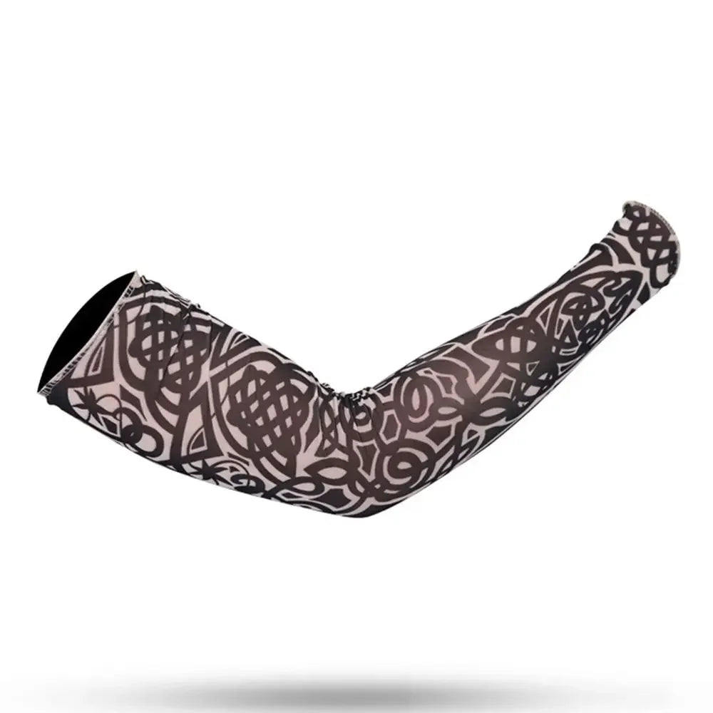Men Women Summer UV Protection Cooling Arm Sleeves Flower Tattoo Arm Sleeves Seamless UV Protection Arm Sleeves Outdoor Sports