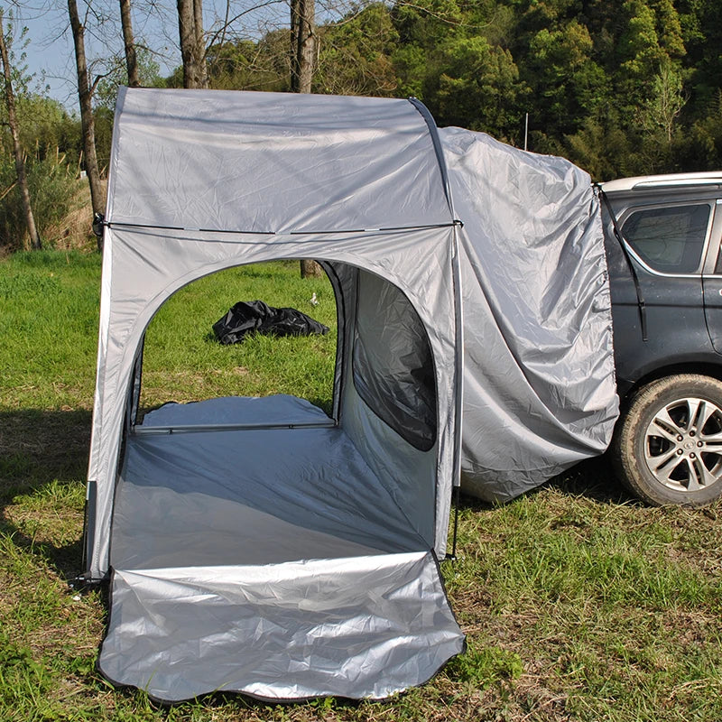 Car Rear Tent with Floor, SUV Back Tent Stand, Freely Hatchback Tent, Generous Vertical Height, Reliable in All Elements