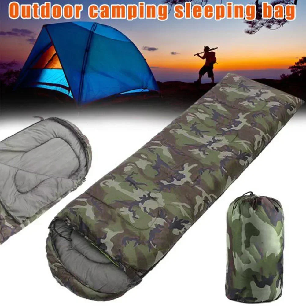 Down sleeping bag Camping Camouflage Sleeping Bag Outdoor Leisure Cotton Envelope Style Sleeping Bag With Hood Waterproof