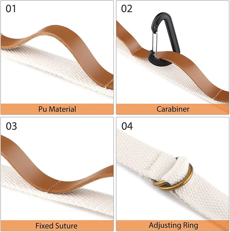 Outdoor camping clothesline travel leather PU canopy camping camping equipment webbing camouflage tent lanyard