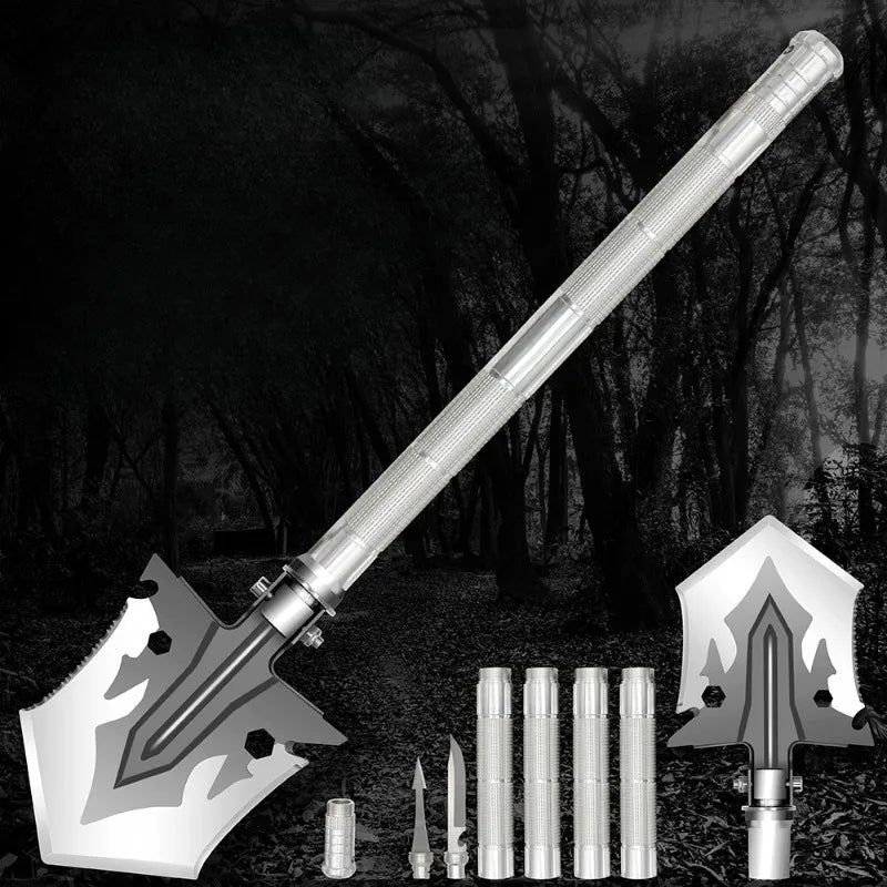 Outdoor Multifunctional Shovel Outdoor Camping Folding Collapsible Shovel Outdoor Survival Non-slip Handle Adjustable Tools