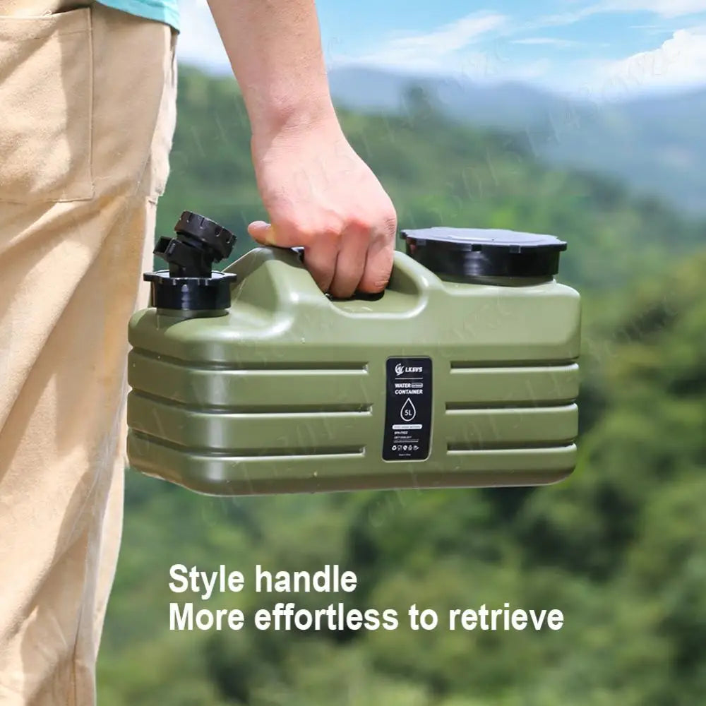 5L Camping Water Container Large Capacity Outdoor Water Bucket Portable Car Water Tank with Faucet for Camping Cooking Picnic