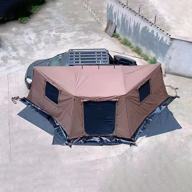 180 Degree Awning Car Rooftop Tent 2m Awning Free Standing With Led 4X4 Outdoor Camping Retractable Vehicle Awning