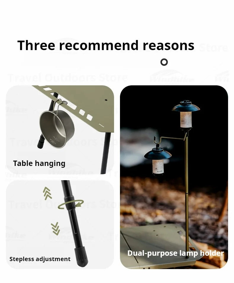 Naturehike Outdoor Igt Table Multifunctional Camping Tactical Table Adjustable Height Picnic Portable Folding Lightweight Table