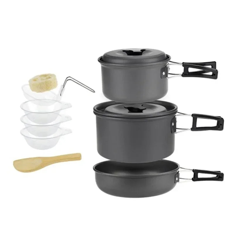 Lightweight and Portable Camping Cookware Set, Pot and Pan with Carrying Bag, Perfect for Outdoor Camping