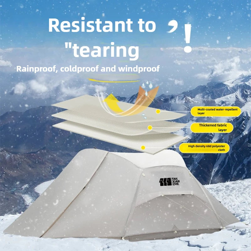 Dangers Outdoor Camping Professional Mountaineering Tent Convenient Winter Rainproof Double Hiking Camping Equipment Set