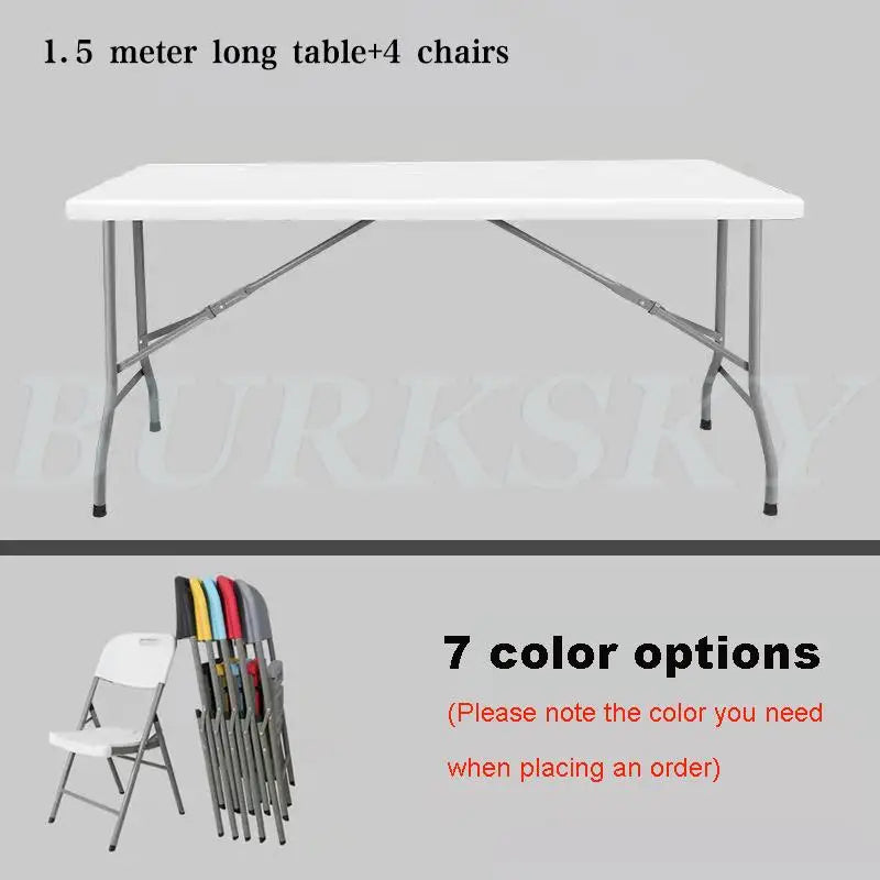 Portable Foldable Table with Handle, Camping Table, Outdoor and Indoor Furniture, Fold-in-Half Utility, Picnic and BBQ Party