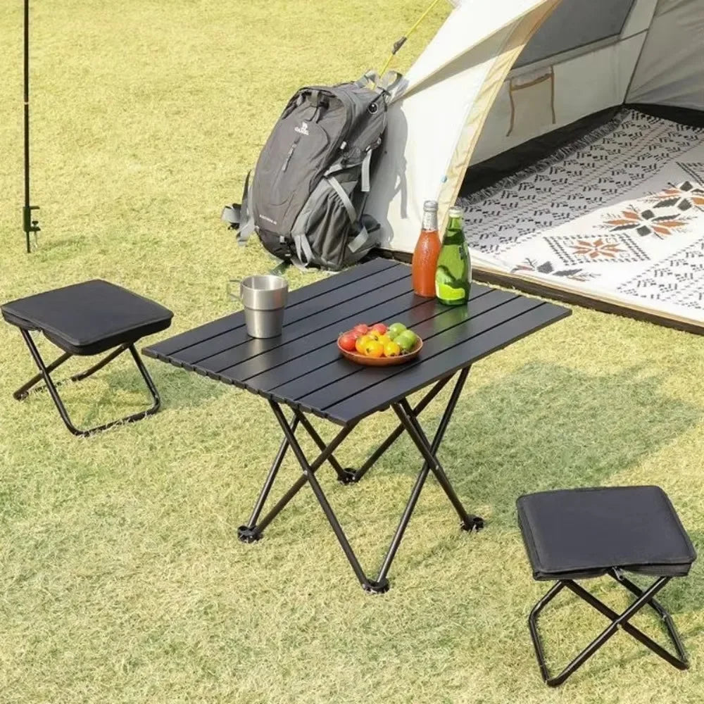 Outdoor Camping Folding Table Portable Picnic Barbecue Desk Ultra Light Foldable Egg Roll Camp Table Hike Travel Storage Tables