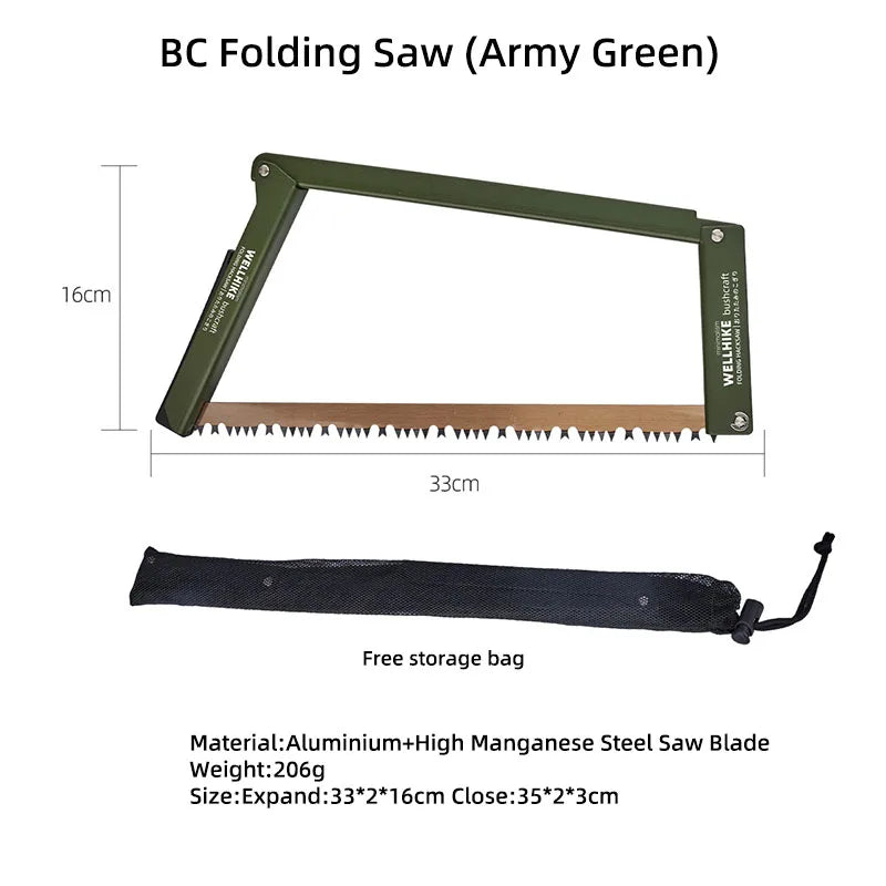 Wellhike Outdoor Folding Handsaw Multi-functional Portable Handsaw Camping Quick Steel Bar Wilderness Wood Cutting Tools