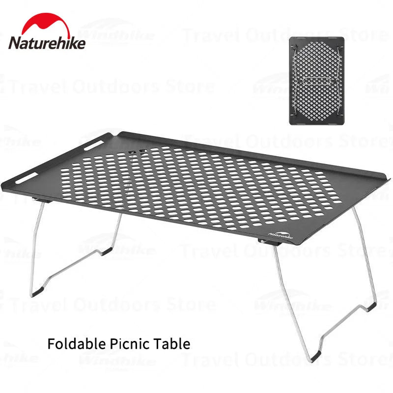 Naturehike Outdoor Folding Table Stainless Steel Camping Table Picnic Barbecue Chicken Rolls Outdoor Table Portable Picnic Table