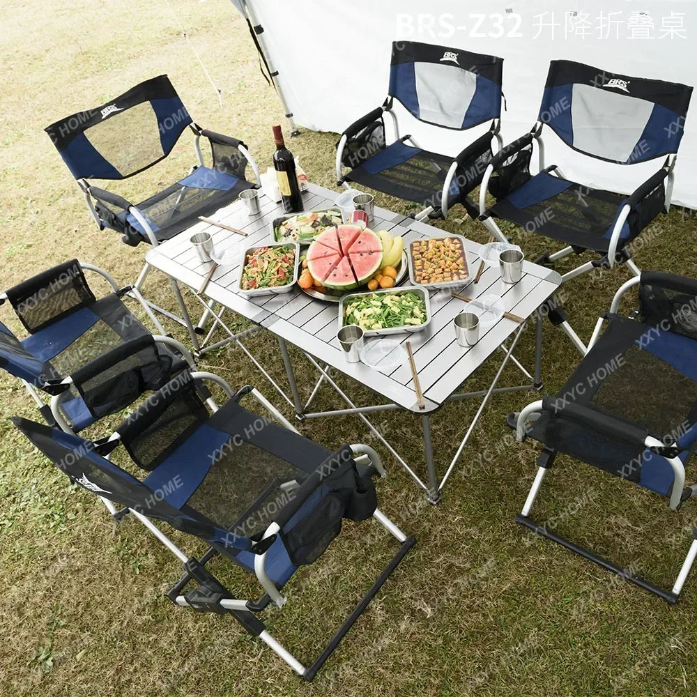 Beach Self-Driving Travel Barbecue Camping Outdoor Lifting Folding Table Aluminum Camping Picnic Table Portable Dining Table