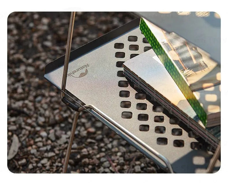 Naturehike Outdoor Folding Table Stainless Steel Camping Table Picnic Barbecue Chicken Rolls Outdoor Table Portable Picnic Table