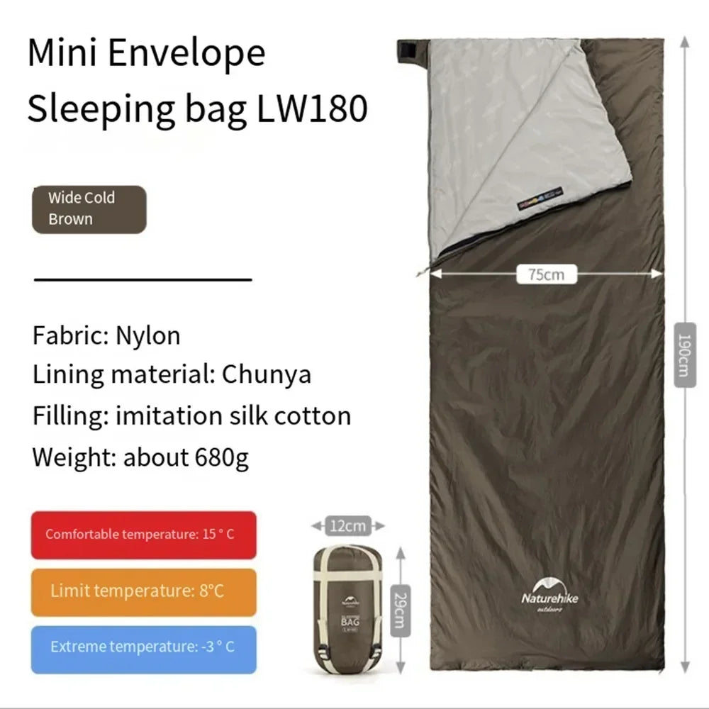 Naturehike Envelope Sleeping Bags 4 Seasons Warm or Cold Lightweight Indoor Outdoor Sleeping Bags for Adults Backpacking Camping