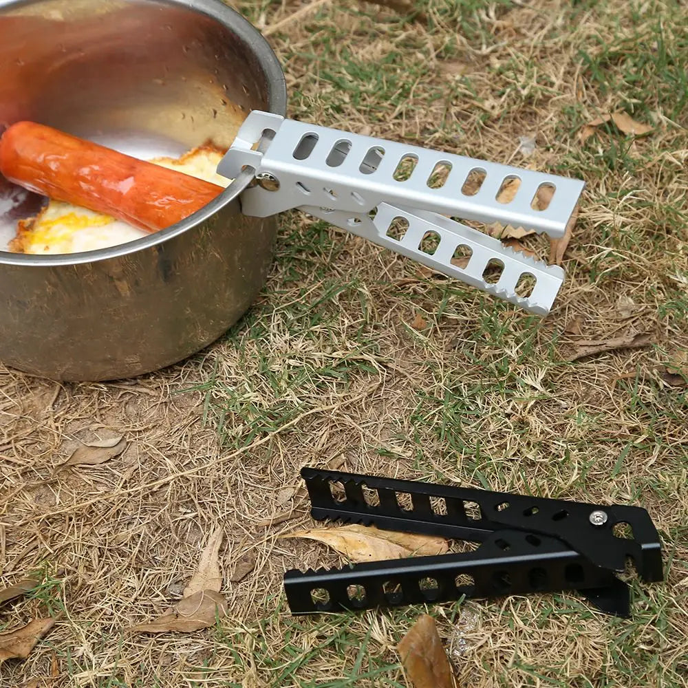 Camping Hiking Anti-scald Pan Clamp Pan Bowl Gripper Outdoor Pot Clip Picnic Tableware Accessories Camping Barbecue Cookware