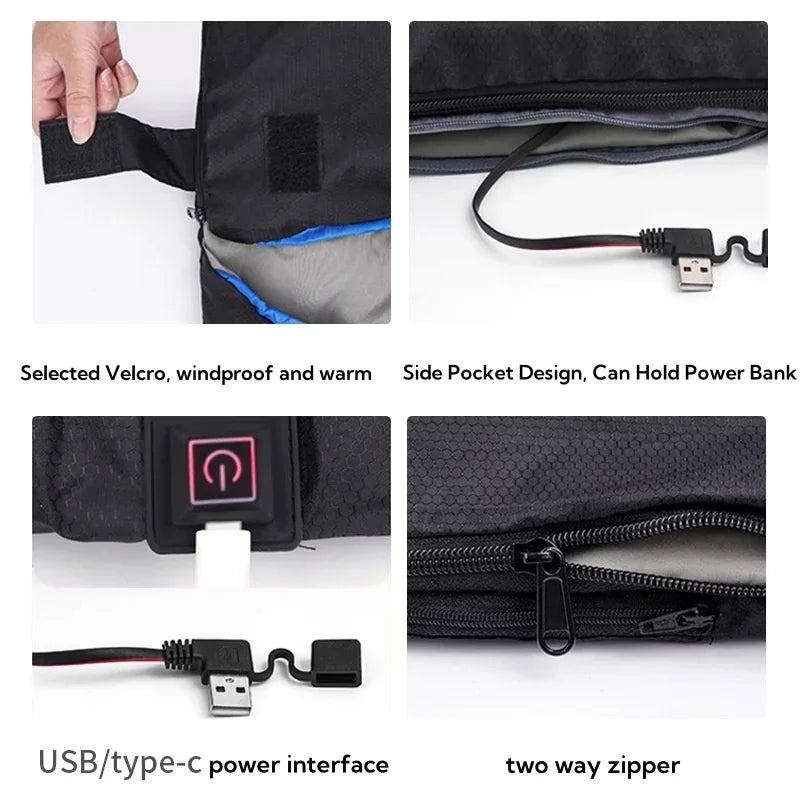 2-person sleeping bag,Spliceable sleeping bag,Heated Sleeping Bag for Adults,Portable Sleeping Bag,for All Season Camping