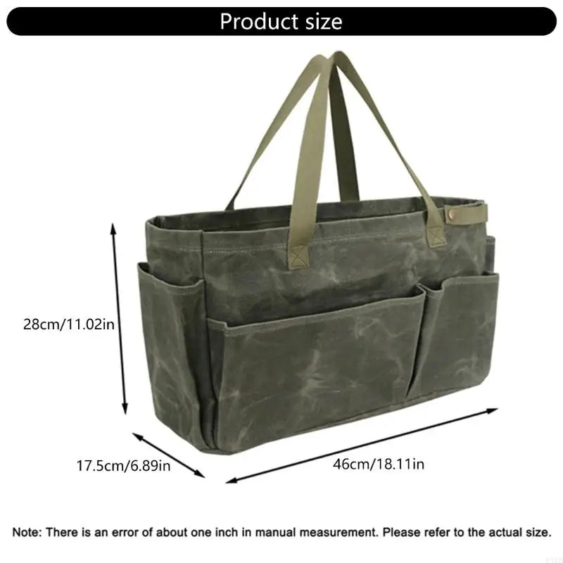 P9FB Outdoor Camping Pot Organizers Bag Crafted from Water Resistant Waxed Canvas with Spacious Interior for Cookware & Tool
