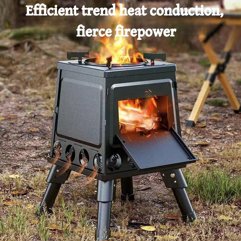 Portable Foldable Wood Burning Stove Outdoor Camping Stove Lightweight Bonfire Burner Heater Mini Fire Wood Stove Fire Pit