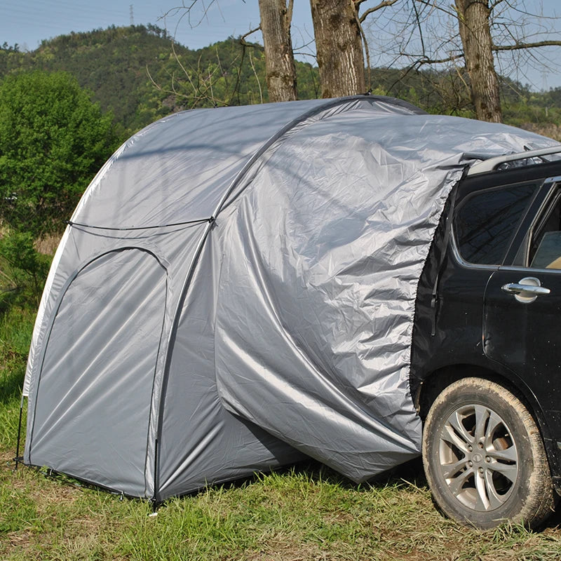 Car Rear Tent with Floor, SUV Back Tent Stand, Freely Hatchback Tent, Generous Vertical Height, Reliable in All Elements
