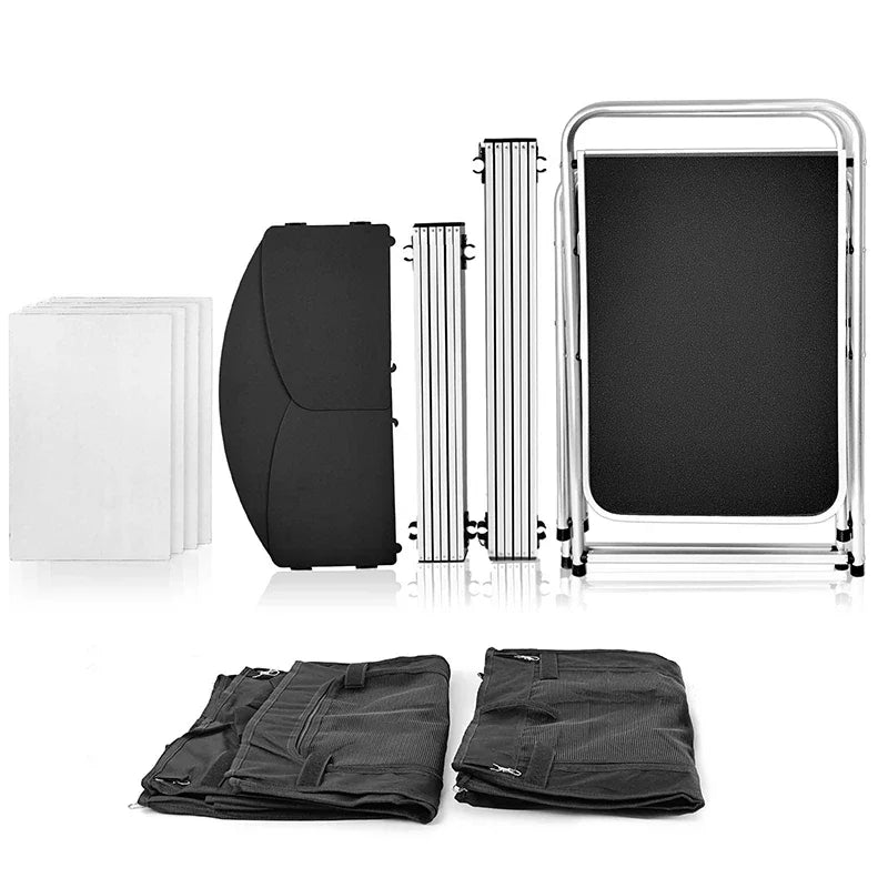 Outdoor Camping Folding Table with Large Storage Organizer Lightweight Aluminum Camping Kitchen Cooking Station with Carry Bag