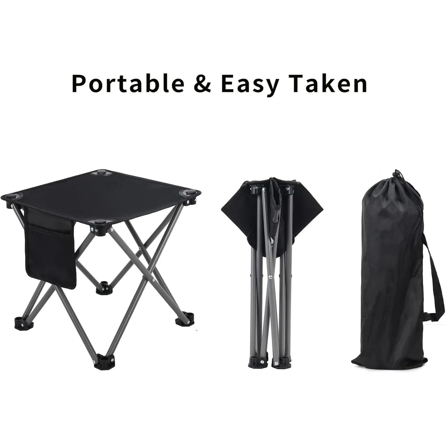 Camping stool, 13.5-inch portable folding stool, suitable for outdoor gardening and beach hiking fishing.