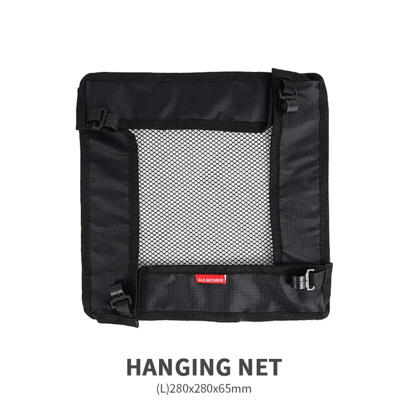 Camping Table Hanging Net Basket M L XL Folding Table Storage Rack Portable Mesh Bag Hook Holder for Outdoors Cookware Organizer