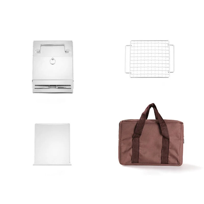 Camping Cooking Wood Stove Stainless Steel Firewood Collapsible Portable Barbecue Outdoor Bbq Cooking Equipment For Camping