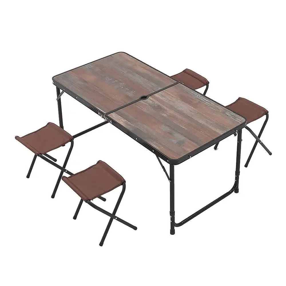 Outdoor Foldable Picnic Table with Four Stools Desk Table Camping Table